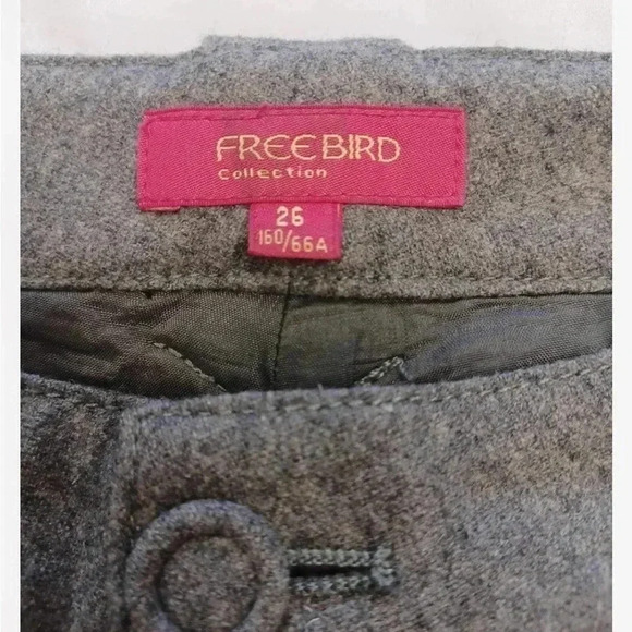 Free  Bird Collection Wool Blend Grey Capri Size 26 - Picture 11 of 12